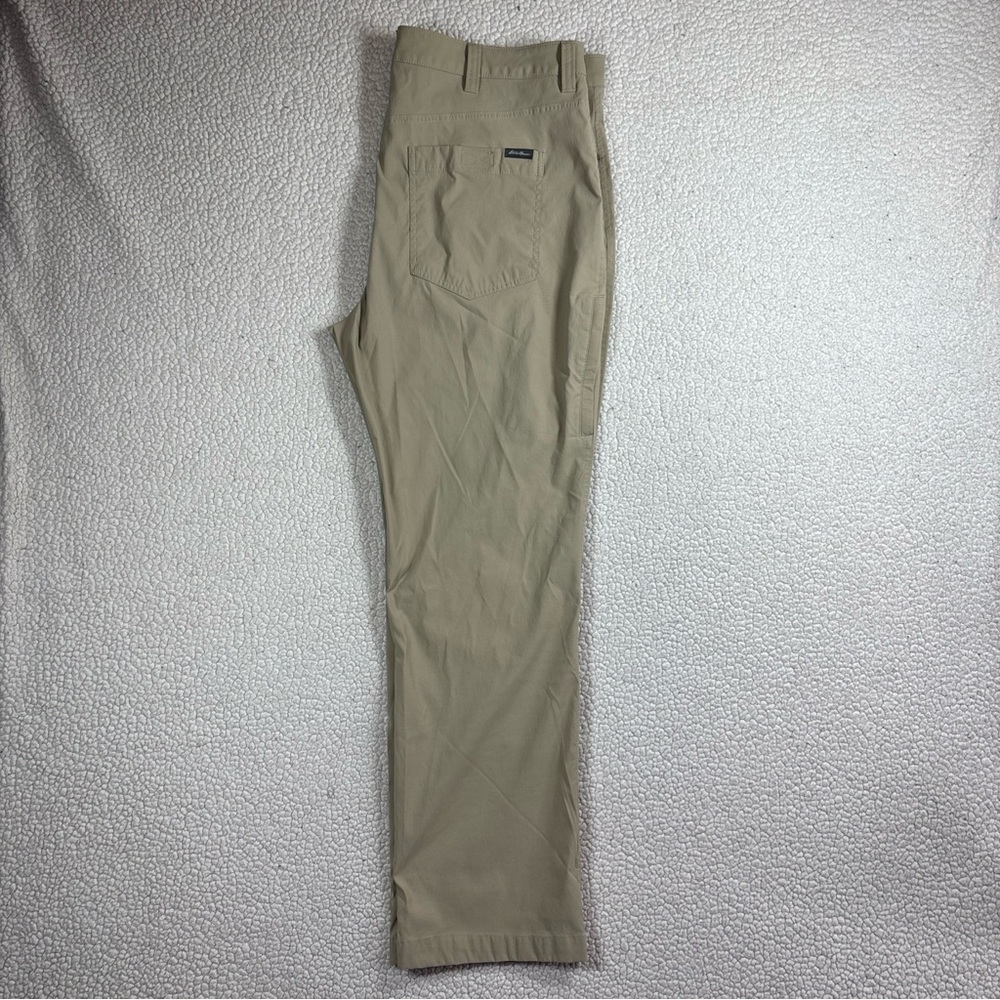Eddie Bauer Tech Pants Men Tan Size 38 x 30 Lightweight Stretch Fabric Outdoor - Picture 11 of 16